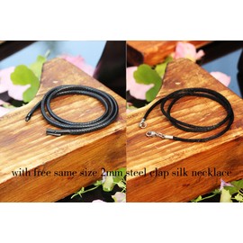 [Findout] 3mm Black Waterproof Braided Leather Necklace Black Stainless Steel Bayonet with Clasp Unisex Wax Rope Chain Necklace for Men Women Girl Boy 14-36 inch, Stainless Steel