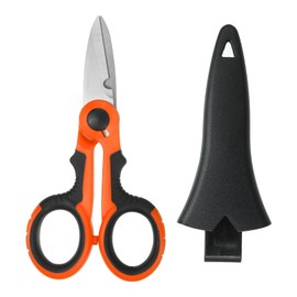 PATIKIL Fishing Scissors Non-Slip Giza Blade Line Cutter Blade Scissors Fishing Snips with Plastic Shell Orange Black