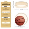 Bargeni Linen Flush Mount Ceiling Light, Dimmable LED Fabric Drum