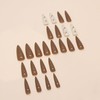 JUSTOTRY 24 Pcs Brown and Beige Press on Nails Stiletto