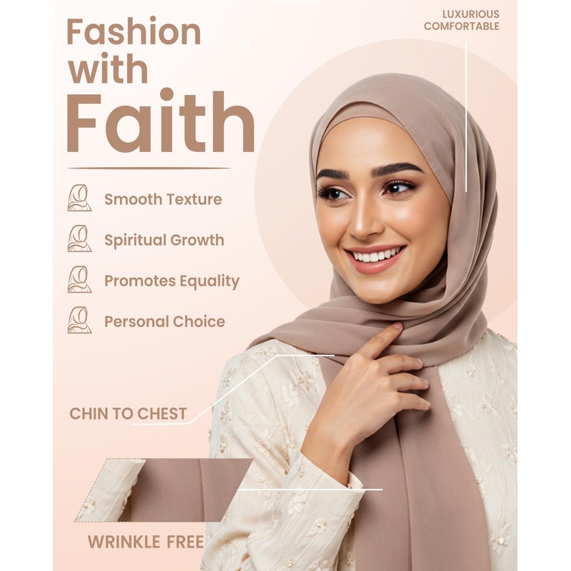 HANNA HABIB Luxury Malaysian Georgette Hijab Scarf for Women, Premium
