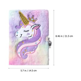 Operitacx Lockable Boys and Girls Notebook for Boys Unicorn Design Cartoon Diary Girls Notebook Multi-function Journal