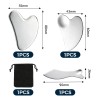 Kit 3 Piezas Guasha Facial Acero Inoxidable Masajes Cuello