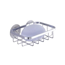 Wenko 16751100 Soap dish Ragusa suction pad fixture, Metal Stainless steel, 13 x 3.5 x 10.5 cm, Shiny