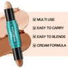 Apooliy 2-in-1 Cream Contour & Highlighter Sticks,2pcs Non-Greasy Bronzing and