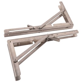 Doppy 12" Folding Shelf Brackets Heavy Duty Stainless Steel Collapsible Shelf Bracket for Table Work Bench Space Saving DIY Wall Mounted Bracket Max Load 330lb(Pack of 2)