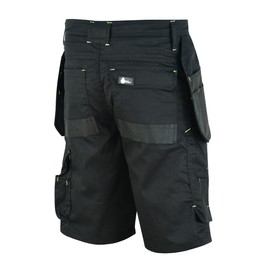 SiXsigma Sports Men Holster Work Shorts - Heavy Duty Safety Combat Cargo Summer Shorts - Multi Pockets - Triple Stitched - Durable Workwear- Work Shorts Men, Men's Cargo Shorts Black