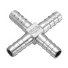 sourcing map 1/2" Cross Hose Barb Pipe Fitting, 304 Stainless
