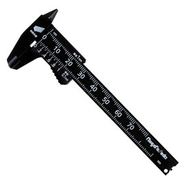 Niigata Seiki SK Plastic Caliper Quick Scale 2.8 inches (70 mm) PC-70KD Depth Bar Included, Black