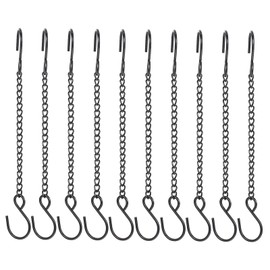 Homoyoyo 10pcs Door Hanging Chain Vintage Pictures Frame Hangers Doorplate Gallery Hanging Wire Picture Rail Wire Hanging Planter Chain Black Hangers Hook Metal Iron