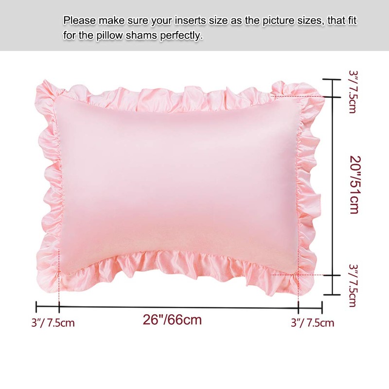 sourcing map Luxury Satin Oxford Pillowcases, Pair of 2 Pink