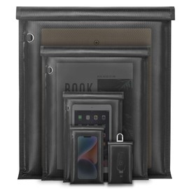 Large Faraday Bags- 5 Pack Faraday Cages for Laptops & Tablets & Phones & Car Keys, Faraday Key Fob Protector, Fireproof & Waterproof RFID Faraday Pouch Key Fob Signal Blocker Anti-theft Faraday Bag | Yaokvide