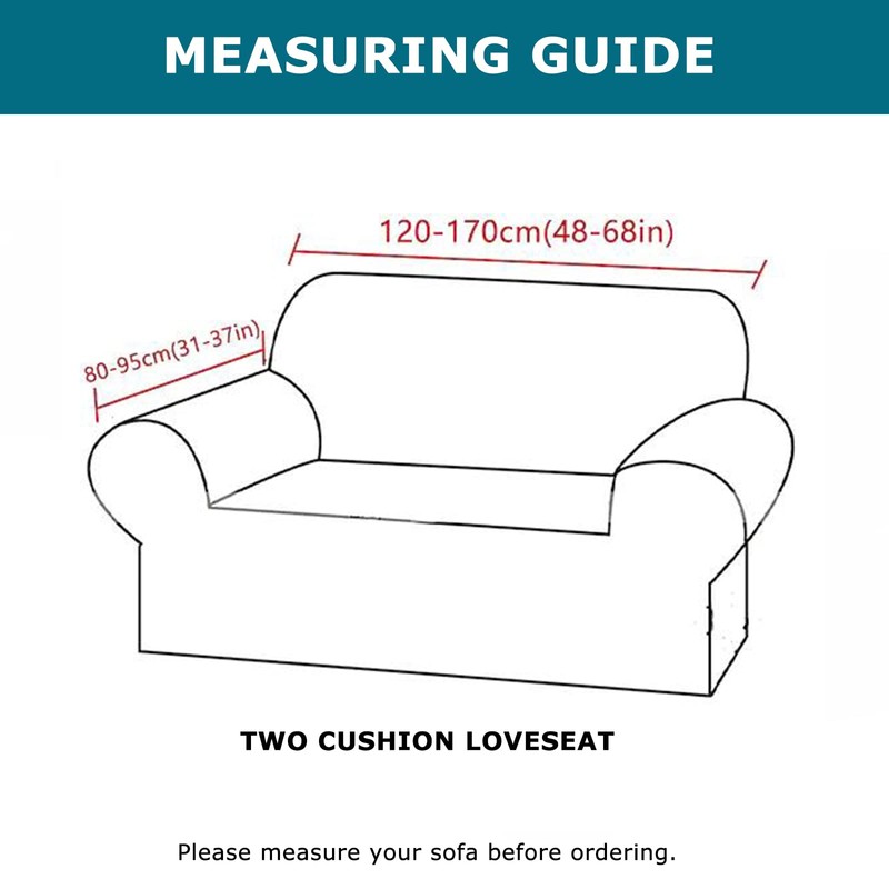 KRFOONN 3 Piece Stretch Sofa Couch Covers for 2 Cushion