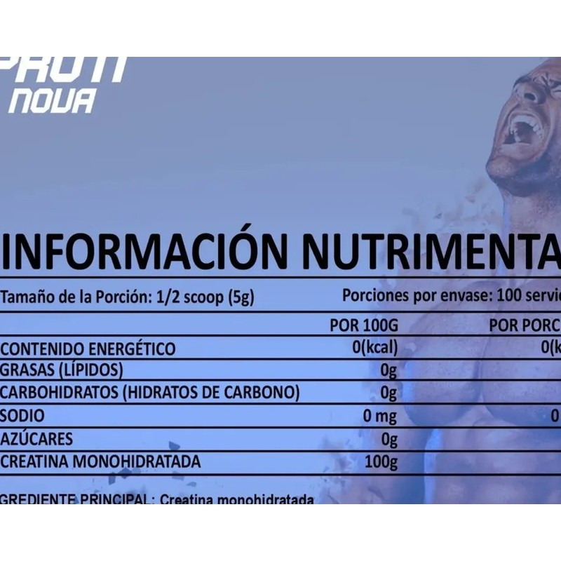 Suplemento Creatina Monohidratada Proti Nova 500g 100servis