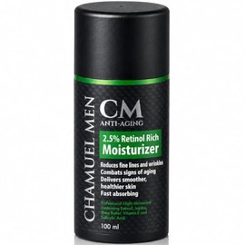 CHAMUEL MEN Crema facial diaria para hombres con 2.5% de retinol hidratante antienvejecimiento para líneas finas, manchas oscuras y arrugas, loción no