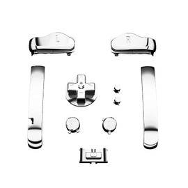 eXtremeRate Replacement Full Set Buttons Shiny Colors for Gameboy Advance GBA - Handheld Game Console Not Included [Chrome Silver]