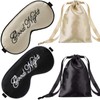 2 Pieces Sleep Mask Silk Eye Mask Easily Adjustable Mask