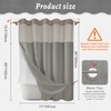 WONICY Long No Hook Shower Curtain with Snap in Liner,