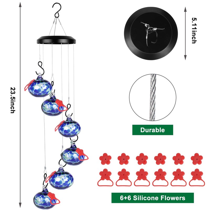 Headak Life Charming Wind Chimes Hummingbird feeders for Outdoors Hanging
