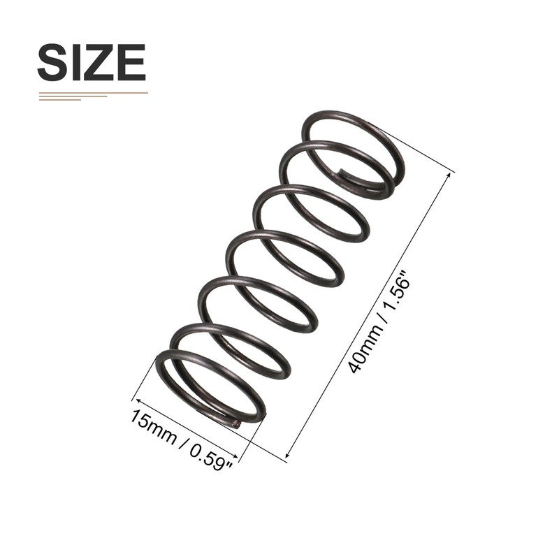 DTGN 1.2x15x40mm(DxODxL) Compression Spring - 10Pack - Good for Machinery
