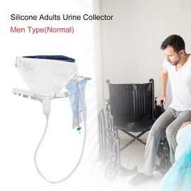 Urine Collector with 2 Urine Catheter Bags 1000ml/2000ml, Washable Breathable Man Type Silicone Adults Urinal 3 Type Optional for Man Woman Elderly (Men Type)