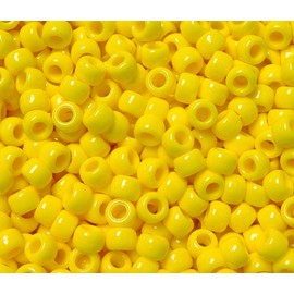 JOLLY STORE Crafts - Pony Beads, Easy-to-Use Reusable Jewelry-Making/Bracelet Beads for Art, Craft Decorations & More, 9 x 6 mm, Crafted in The USA, Opaque Bright Yellow, 500 pcs (Pack of 1)
