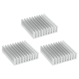 PATIKIL Heatsink 40x40x11mm, 3 Pcs Aluminum Cooler Radiator Heat Sink with Thermal Blue Sticker for Raspberry Pi Chip CPU Power Transistor FET IC Power Amplifier, White