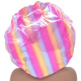 HAR LONDON FASHION 21 Styles Large Satin Sleeping Cap Satin Bonnet Curly Hair Night Sleep Wrap Caps For Women (Rose red)