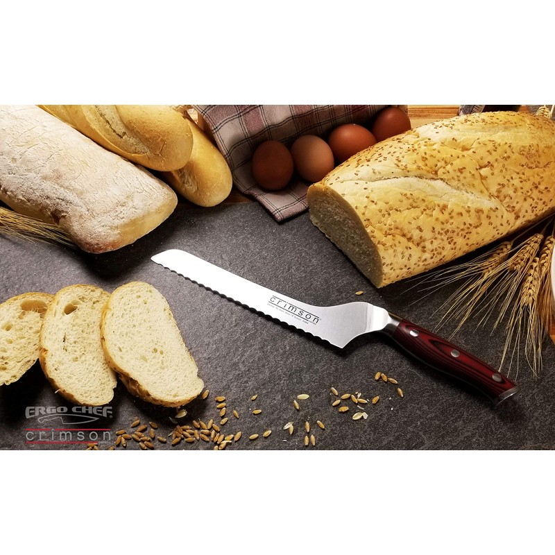 Ergo Chef Crimson Series 8-Inch Serrated Offset Bread & Deli