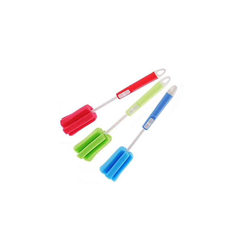 3Pcs 11.4Inch Sponge Clean Brush With Adjustable Plastic Handle For