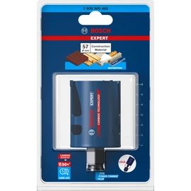 Bosch Professional 1 x Expert Construction Material hole saw (for soft wood, diameter 57 mm, hammer drill accessories)