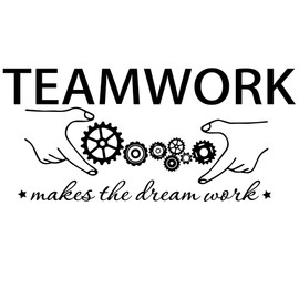 Fencosyn Teamwork Makes The Dream Work Motivational Quote Office School Classroom Cubicle and Bedroom Inspirational Wall Art Decal Stickers Decor