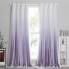 PONY DANCE Purple Curtains for Bedroom - Double-Layered White and