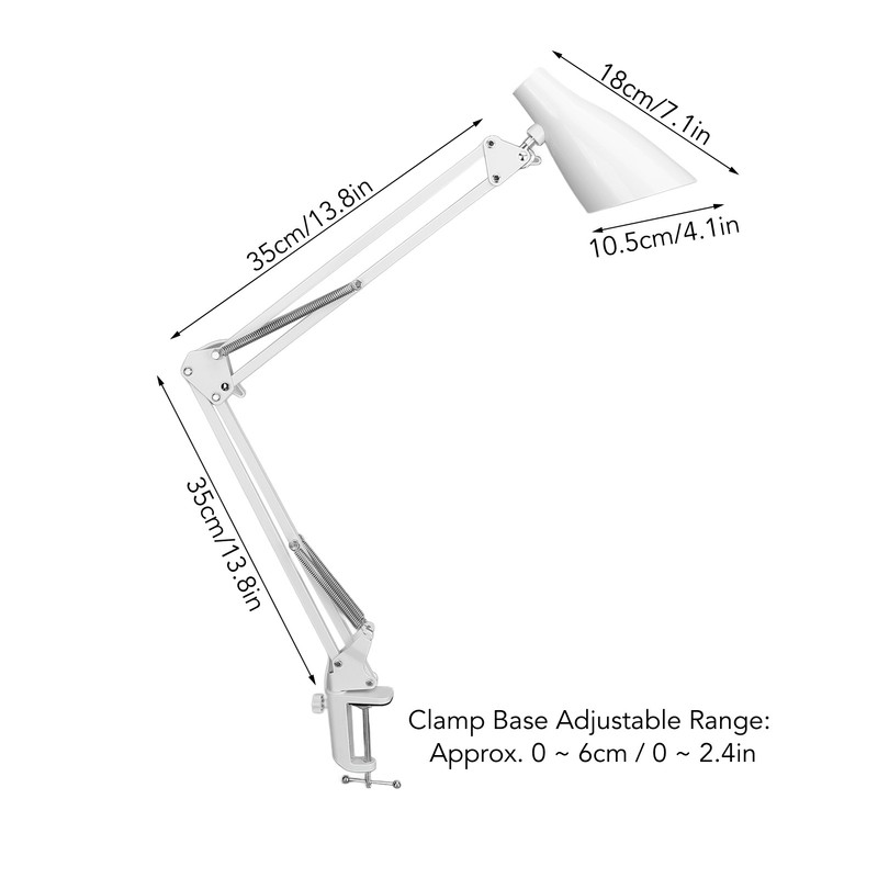 Swing Arm Desk Light with Clamp USB 3 Lighting 10