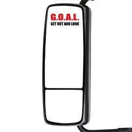 GOAL 4" x 2" Mirror Stickers for Semi Trucks, Cars, and Automotive Vehicles - Get Out and Look Labels for Diesel Vehicles (20)