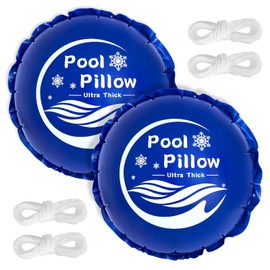 ranwin 2Pack-4 x 4FT Pool Pillows for Above Ground Pools, 0.4mm Thicker PVC Winterize Pool Closing Kit, Durable Pool Cover Air Pillow Kit for Winter to Support Covers, Rope Included