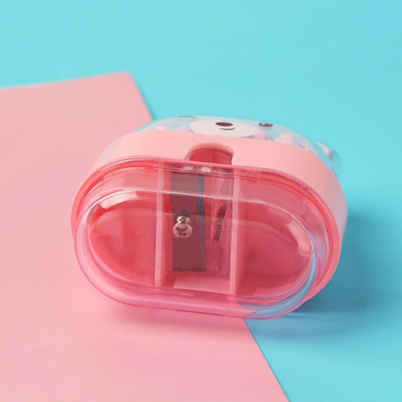 SHIDXIB 4Pcs Cute Bear Pencil Sharpener Single Sharpener Cute Stationery