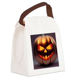 CafePress Shiny Jack O' Lantern Canvas Lunch Bag with Strap Handle