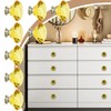 JIABOSE 10pcs 40mm Yellow Crystal Door Knobs for Cabinet Drawer