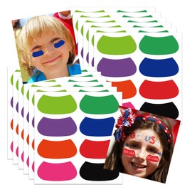 100 Pcs Colorful Sports Under Eye Black Stickers for Kids 1 x 2 Inch - Football Eye Black Lettering Softball Baseball Face Stickers Lacrosse Fans Eye Strips for Sport Game Day Themed Birthday Party