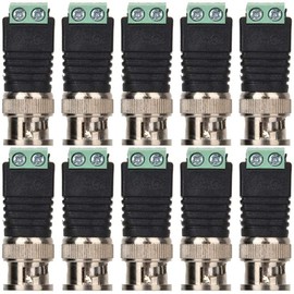 Sonew Pack of 10 BNC Connectors, BNC Adapter Screw Clamp, Coaxial Video Balun Adapter for Camera CCTV System