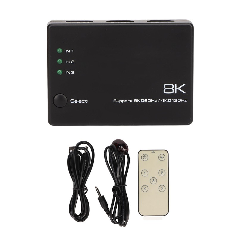 8K HD Switcher 3 In 1 Out 40Gbps Fast Stable