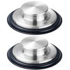 2PCS Kitchen Sink Stopper - Stainless Steel, Large Wide Rim