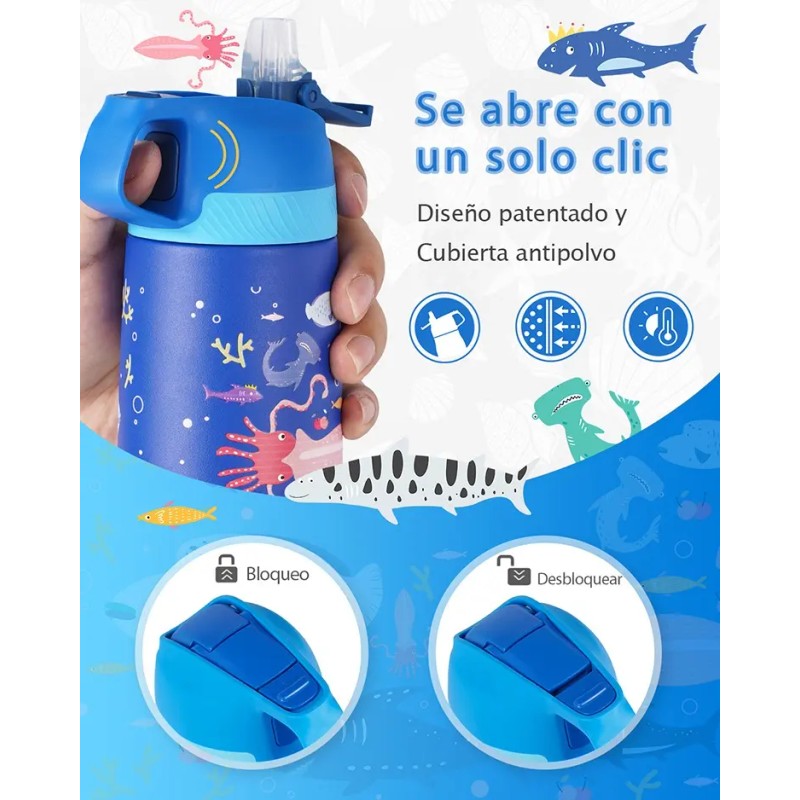 Botella Fjbottle Libre De Bpa Con Popote, 350 Ml