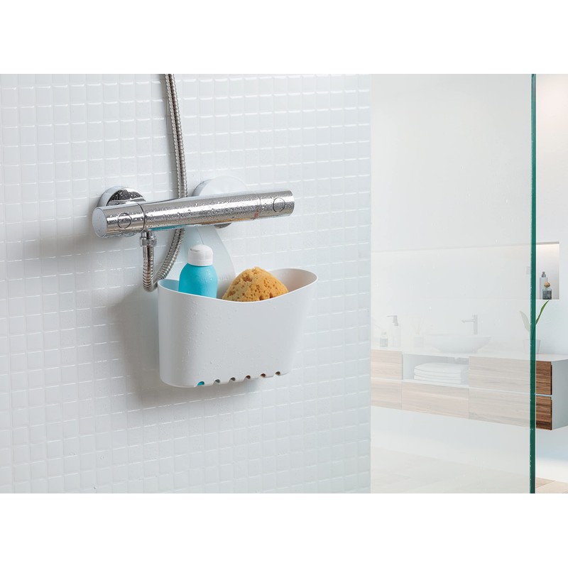 TATAY Polypropylene shower basket with hooks, multifunctional basket, allows you