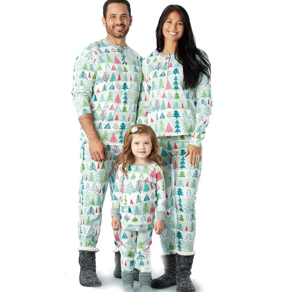 HonestBaby baby boys Organic Cotton Holiday Family Jammies Pajama Set, Feelin' Pine, Men s 2-Piece Pajama Set Large US