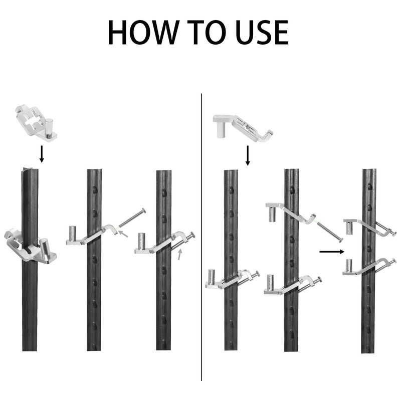 2-Pack T-Post Gate Hinge Kit, Heavy Duty 1-3/8" U-Bolt Clamps,
