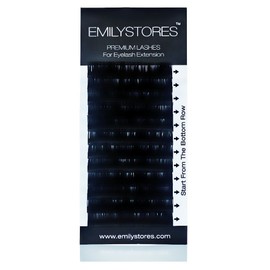 EMILYSTORES Eyelash Extensions 0.10mm Thickness J Curl Length 14mm Silk Mink Fake Eye Lashes In One Tray