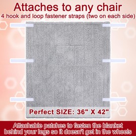 Mindsoft Christmas Wheelchair Blanket with Pouch Warm Soft Flannel Blanket 42.13 x 35.83 Inch Lap Blankets for Elderly Cozy Wheelchair Cover for Holiday Winter Leg and Lower Body Gifts(Red)