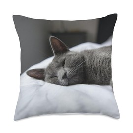 Russian Blue Cat Throw Pillow